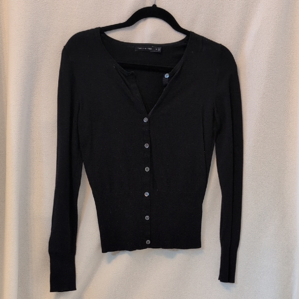 The Limited Classic Black Button-Up Cardigan